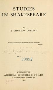 Cover of: Studies in Shakespeare by John Churton Collins