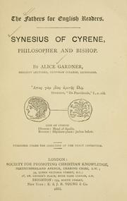 Cover of: Synesius of Cyrene by Alice Gardner