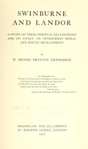 Cover of: Swinburne and Landor by Walter Brooks Drayton Henderson