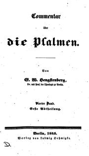 Cover of: Commentar über die Psalmen