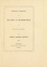 Cover of: Thunder & lightning: and deaths at Marshfield in 1658 & 1666.