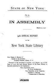 Cover of: Annual Report by New York State Library, British Library