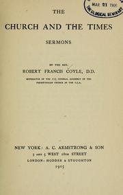 Cover of: church and the times: sermons