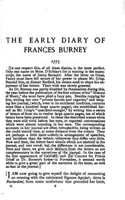The Early Diary of Frances Burney, 1768-1778: With a Selection from Her ...