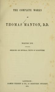Cover of: The complete works of Thomas Manton by Thomas Manton