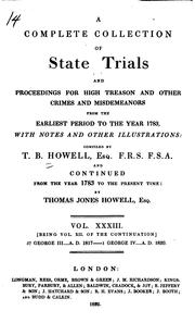 Cover of: A Complete Collection of State Trials and Proceedings for High Treason and Other Crimes and ...