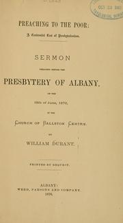 Cover of: Preaching to the poor by William Durant