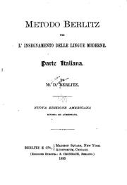 Cover of: Metodo Berlitz per l'insegnamento delle lingue moderne: Parte italiana by Maximilian Delphinus Berlitz