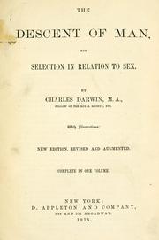 Cover of: The  descent of man by Charles Darwin