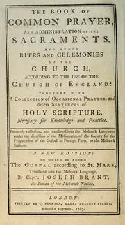 Cover of: Book of common prayer: and administration of the sacraments, and other rites and ceremonies