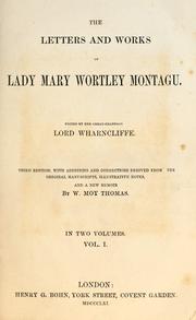 Cover of: letters and works of Lady Mary Wortley Montagu
