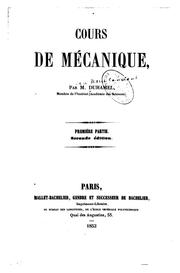 Cover of: Cours de mécanique