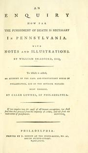 Cover of: enquiry how far the punishment of death is necessary in Pennsylvania