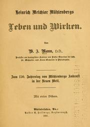 Cover of: Heinrich Melchior Mühlenbergs Leben und Wirken