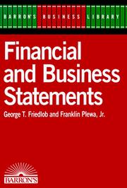 Cover of: Financial and business statements by G. Thomas Friedlob