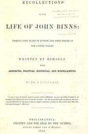 Cover of: Recollections of the life of John Binns ...