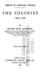 Cover of: ... The Colonies, 1492-1750 by Reuben Gold Thwaites