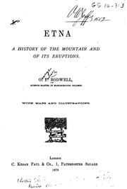 Cover of: Etna, a History of the Mountain and of Its Eruptions by George Farrer Rodwell