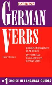 Cover of: German verbs by Henry Strutz