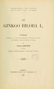 Cover of: Le Ginkgo biloba L. by Andreas Sprecher