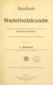 Cover of: Handbuch der Nadelholzkunde. by Ludwig Beissner