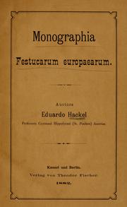 Cover of: Monographia Festucarum europaearum.