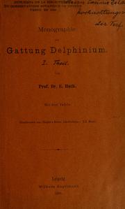 Cover of: Monographie der Gattung Delphinium. by Ernst Huth