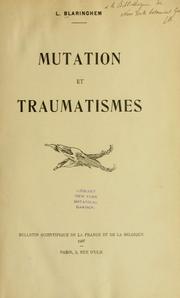 Cover of: Mutation et traumatismes. by Louis Blaringhem