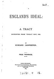 Cover of: England's Ideal: A Tract by Edward Carpenter