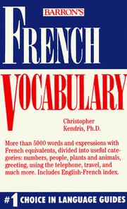 Cover of: French vocabulary by Christopher Kendris