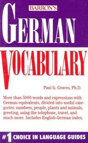 Cover of: German vocabulary by Paul G. Graves