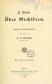 Cover of: Über Orchideen. by Boyle, Frederick