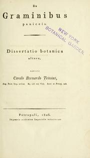 Cover of: De graminibus paniceis.: Dissertatio botanica altera