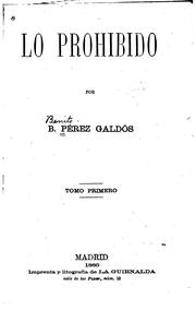 Cover of: Prohibido by Benito Pérez Galdós