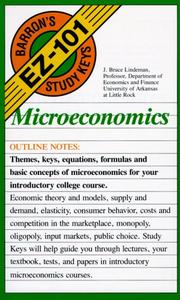 Cover of: Barron's study keys to microeconomics by J. Bruce Lindeman, J. Bruce Lindeman