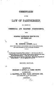 Cover of: Commentaries on the Law of Partnership, as a Branch of Commercial and ...