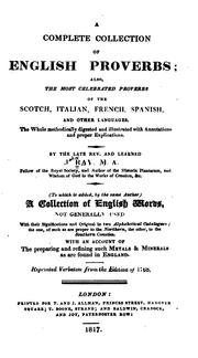 Cover of: A Compleat Collection of English Proverbs: Also the Most Celebrated Proverbs of the Scotch ...