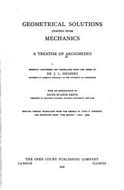 Cover of: Geometrical Solutions Derived from Mechanics: A Treatise of Archimedes ..