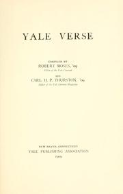 Cover of: Yale verse