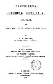 Cover of: Lempriere's Classical dictionary, abridged by E.H. Barker