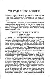 Cover of: The Constitution of New Hampshire as Amended by the Constitutional ...