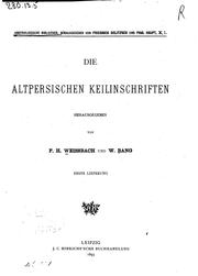 Cover of: Die altpersischen Keilinschriften