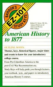 Cover of: American history to 1877