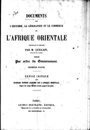 Cover of: Documents sur l'histoire, la géographie et le commerce de l'Afrique Orientale