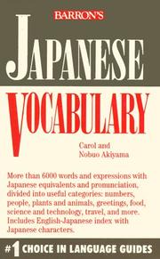 Cover of: Japanese vocabulary