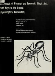 Cover of: synopsis of common and economic Illinois ants, with keys to the genera (Hymenoptera, formididae)