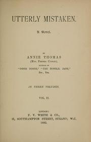 Cover of: Utterly mistaken by Annie Thomas, Annie Thomas