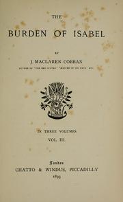Cover of: The burden of Isabel by J. Maclaren Cobban