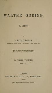 Cover of: Walter Goring by Annie Thomas