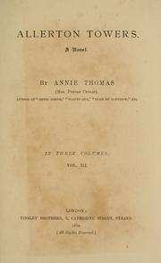 Cover of: Allerton Towers. by Annie Thomas, Annie Thomas